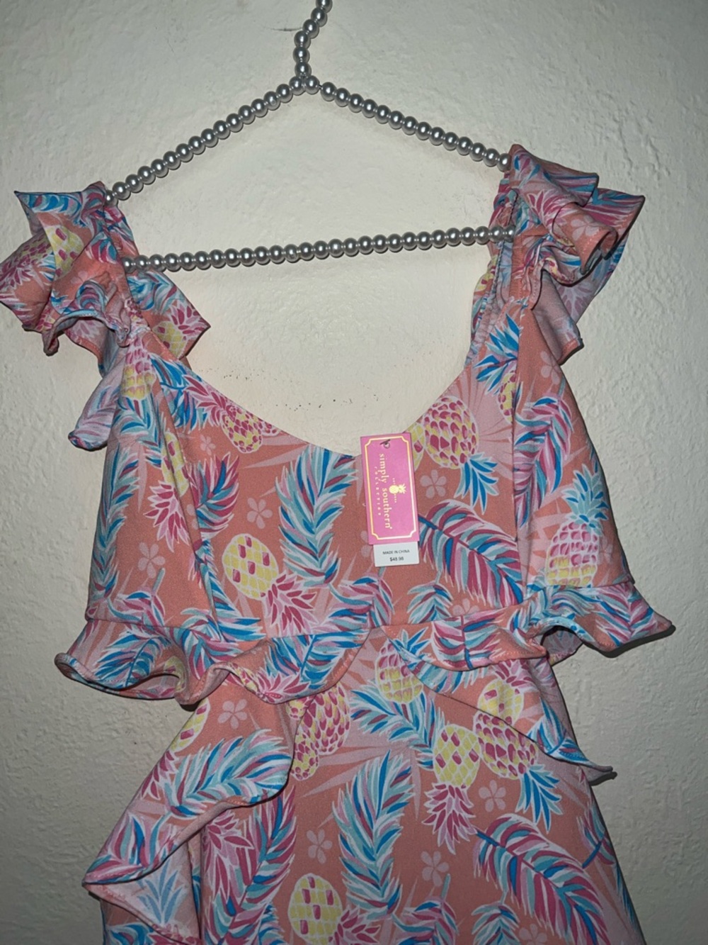 Simply Southern L cut out maxi dress Nwt pineapple - Picture 4 of 5